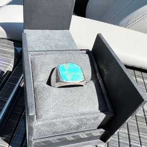 David Yurman Mens Statement Ring - Turquoise